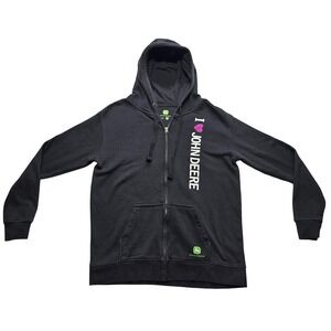 John‎ Deere Zip Hoodie Farmcore Graphic Black M